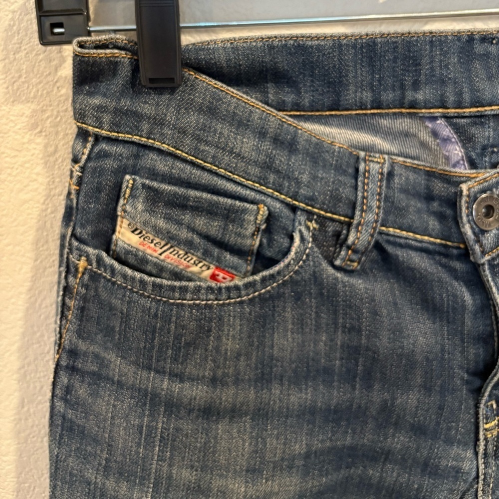 Diesel Liv Women's Slim Straight Ankle Jeans 26x24 Dark Blue Stretch Italy Y2K - Picture 5 of 16